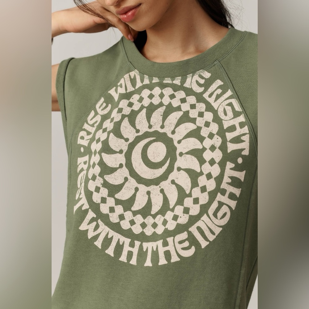 NWOT Real Fun, Wow! x Pilcro Rise with the Night Graphic Muscle Tee - Picture 4 of 6